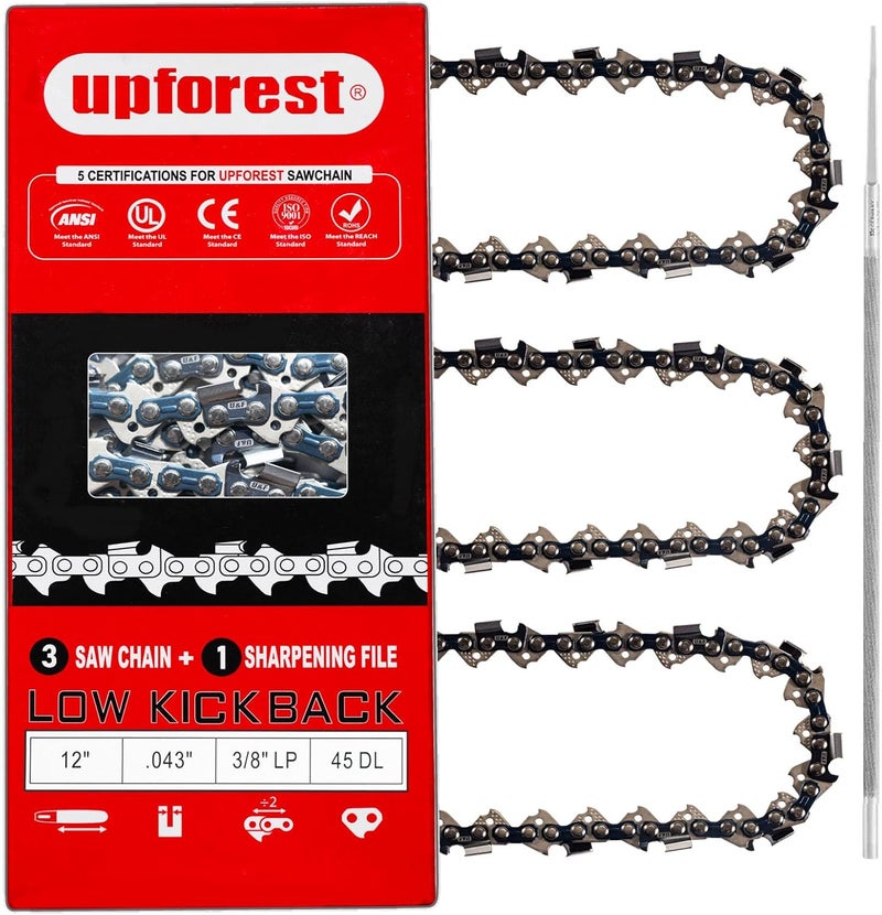 UPFOREST Dewalt Chainsaw Chain Fits Dewalt 20V MAX DCCS620 / DCCS620B / DCCS620P1 / DCCS620BR DWO1DT612, R45 (3 Chains)(90MOPX45) - Image 1